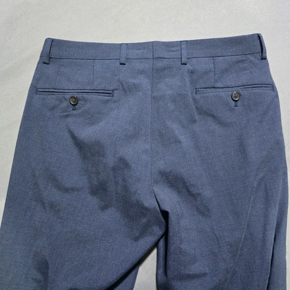 Lauren Ralph Lauren Dress Pants Mens 31x30 Blue Micro Pattern Stretch Trousers